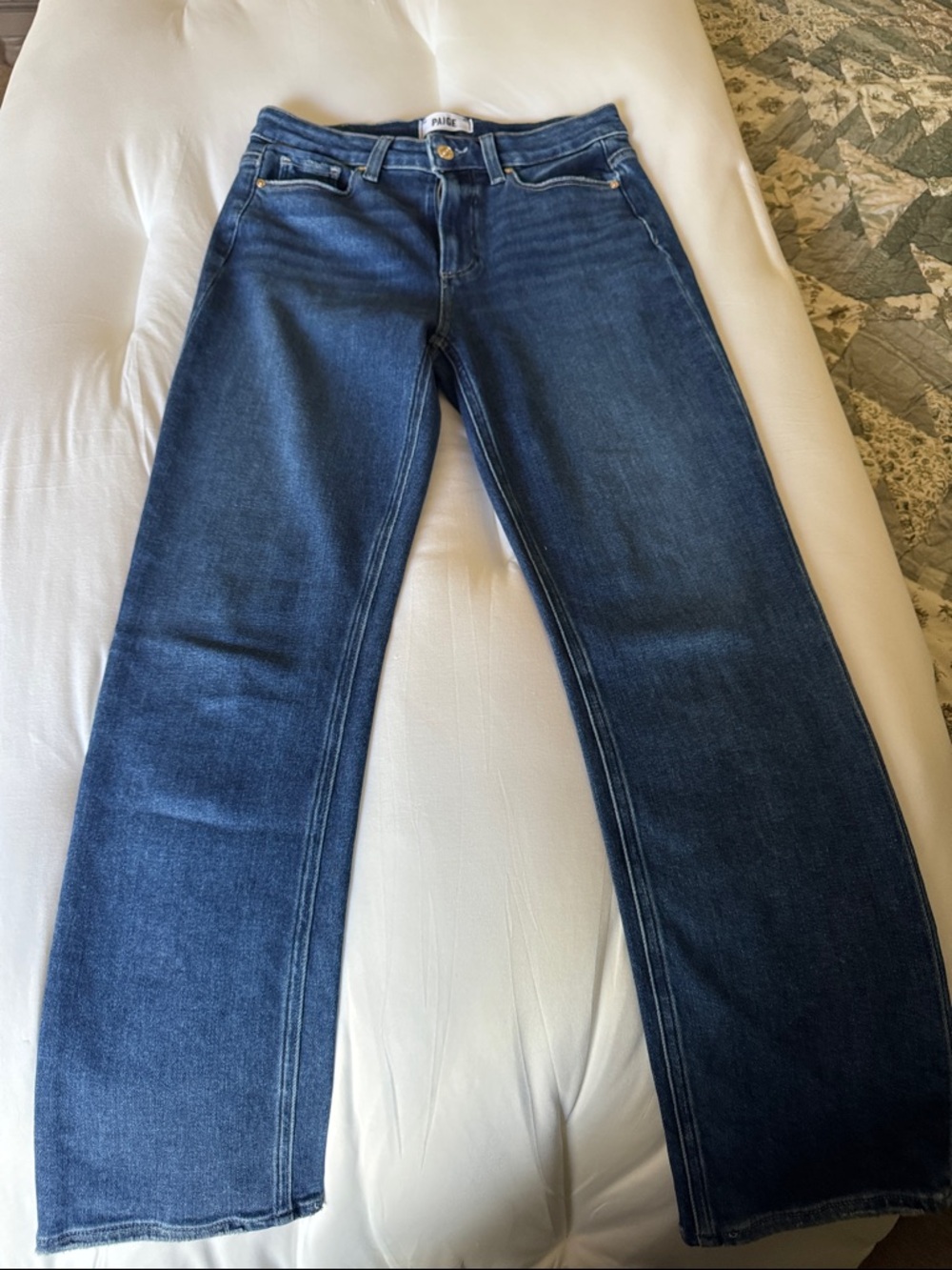 PAIGE Cindy Women's Straight Leg Jeans in Dark Indigo Blue Size 28